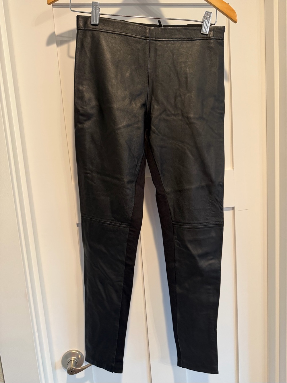 NWT GUESS BY MARCIANO Black Leather Leggings SZ 6 - Picture 1 of 7